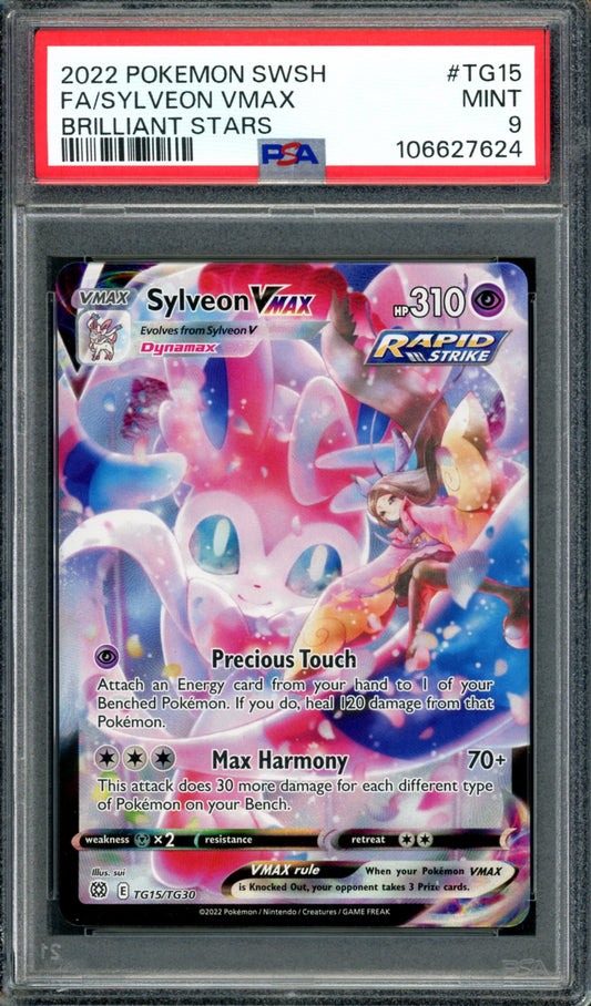 PSA 9 Sylveon VMAX (TG15/TG30) [Brilliant Stars]