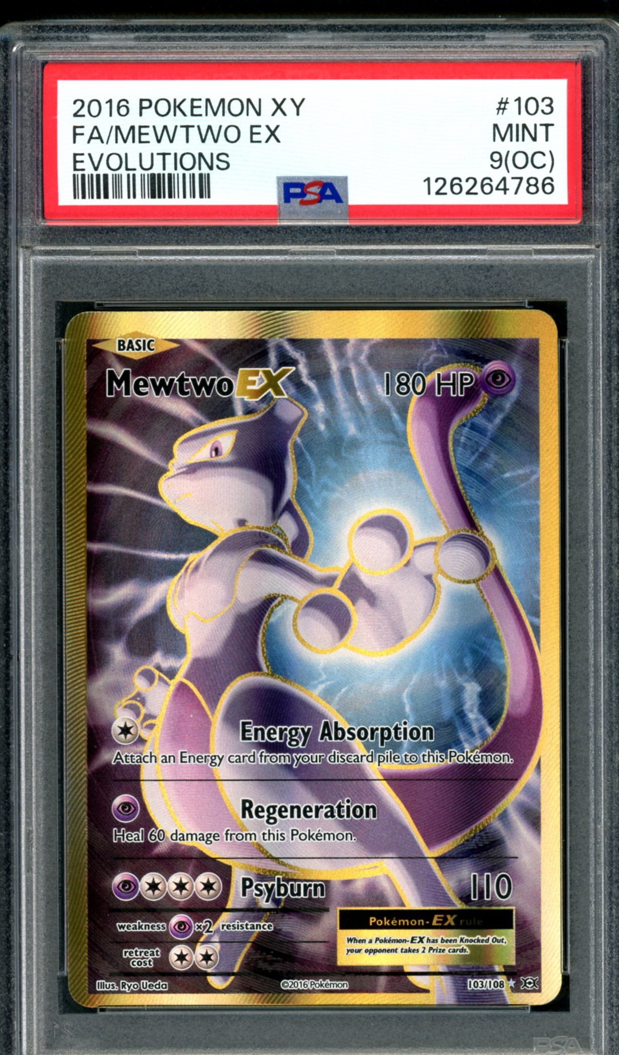 PSA 9 OC Mewtwo EX (103/108) [Evolutions]