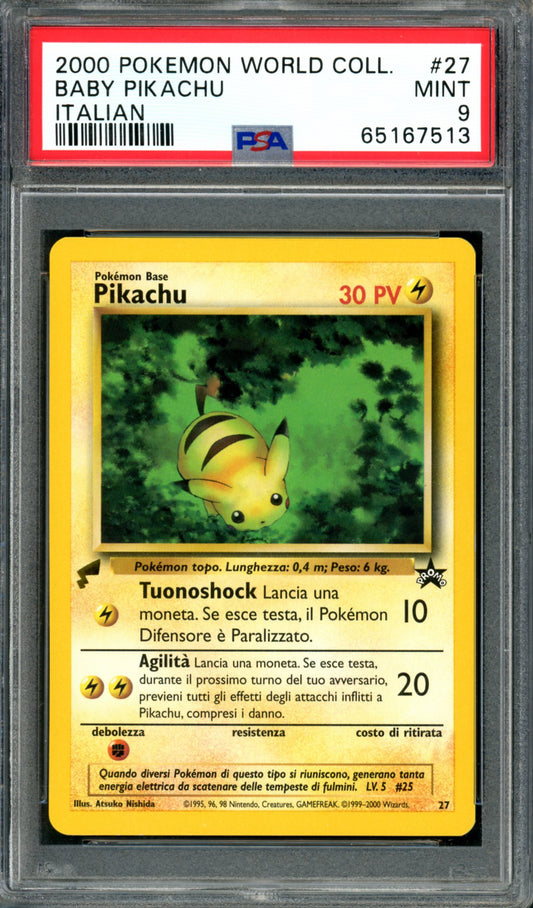 PSA 9 Pikachu Italian (27) [Pokemon World Collection]