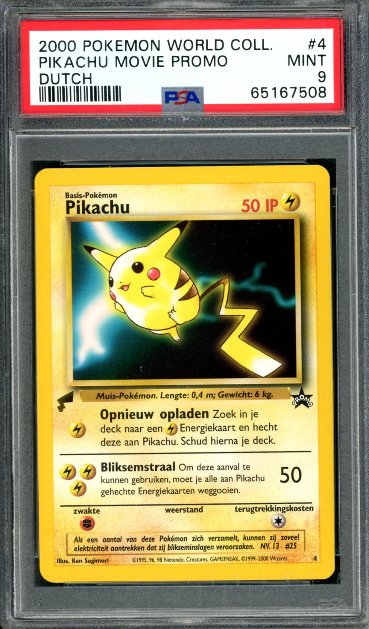 PSA 9 Pikachu Dutch (4) [Pokemon World Collection]