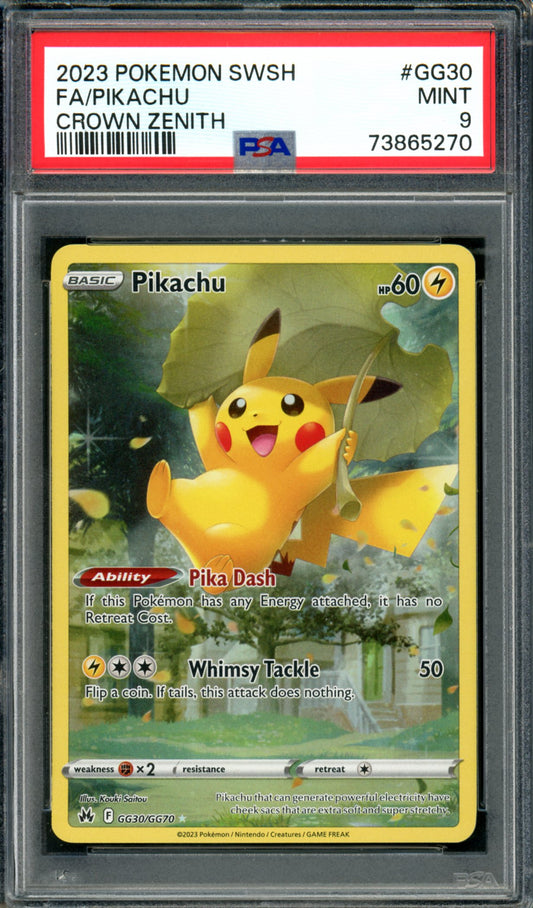 PSA 9 Pikachu (GG30/GG70) [Crown Zenith]