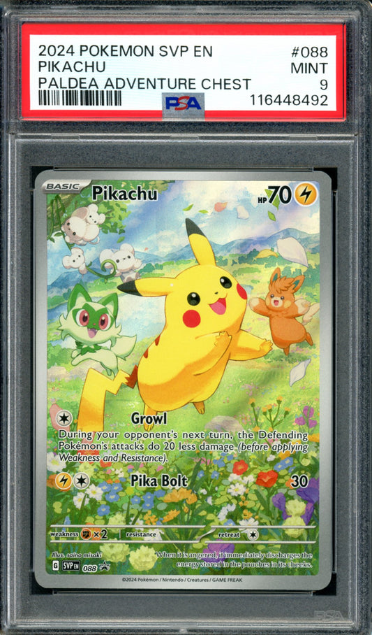 PSA 9 Pikachu (SVP088) [Black Star Promo]