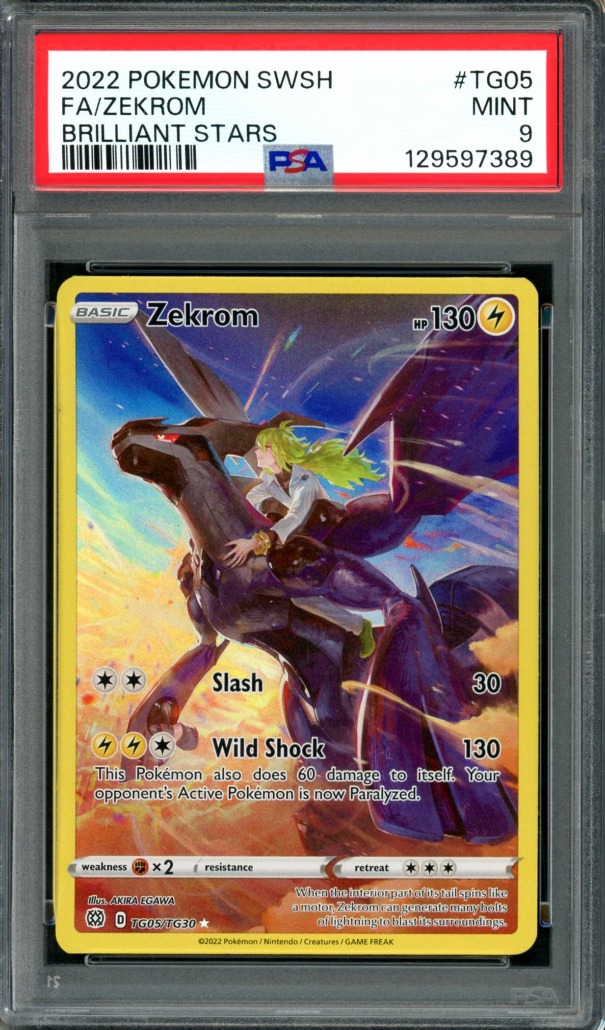 PSA 9 Zekrom (TG05/TG30) [Brilliant Stars]