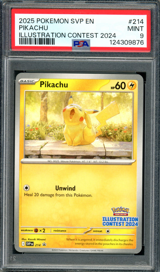 PSA 9 Pikachu (SVP214) [Black Star Promo]