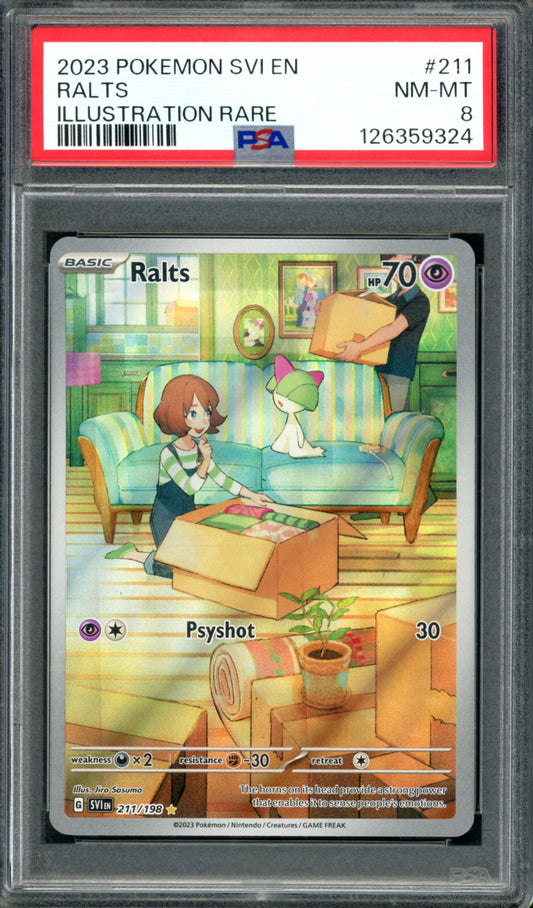 PSA 8 Ralts (211/198) [SV Base Set]