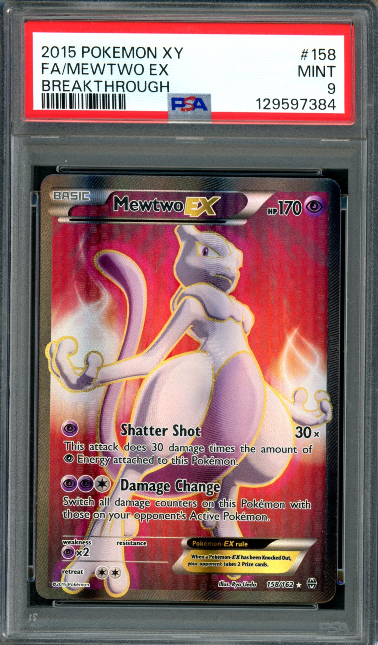 PSA 9 Mewtwo EX (158/162) [Breakthrough]