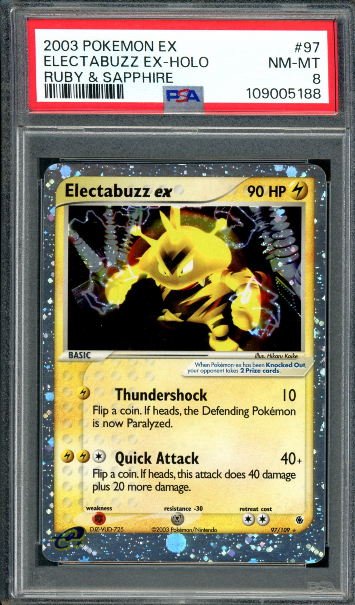 PSA 8 Electabuzz EX (97/109) [Ruby & Sapphire]