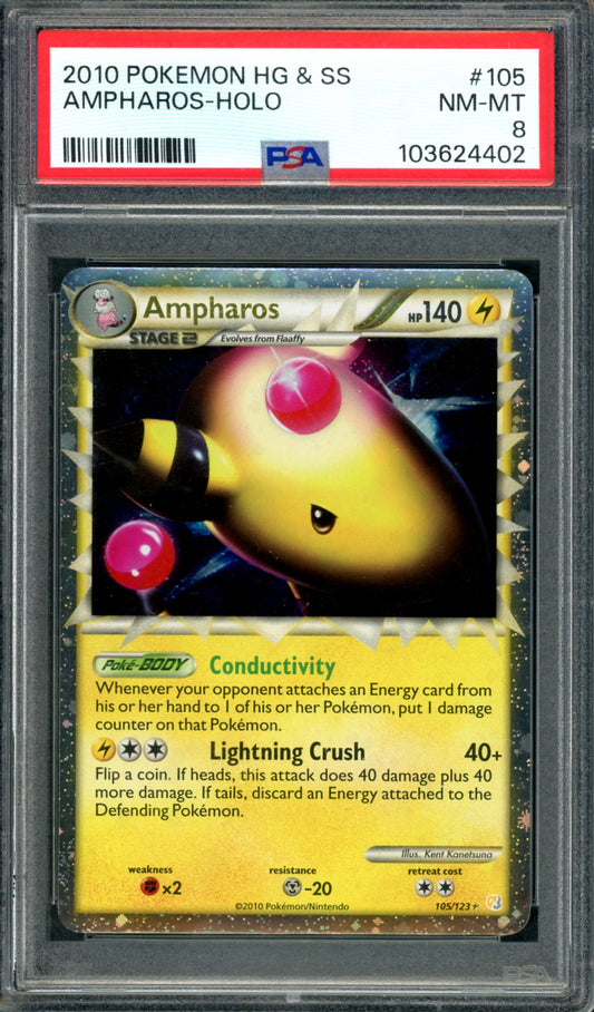 PSA 8 Ampharos (105/123) [HeartGold & SoulSilver]