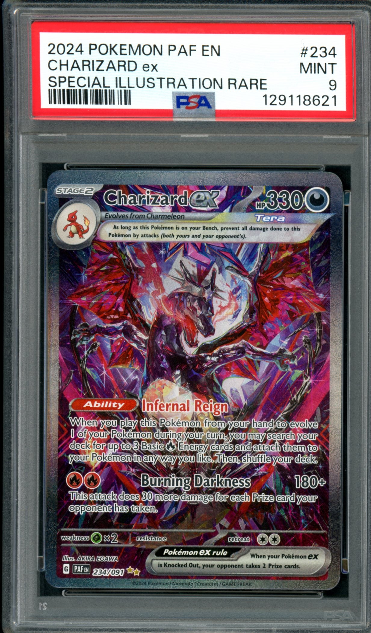 PSA 9 Charizard EX (234/091) [Paldean Fates]