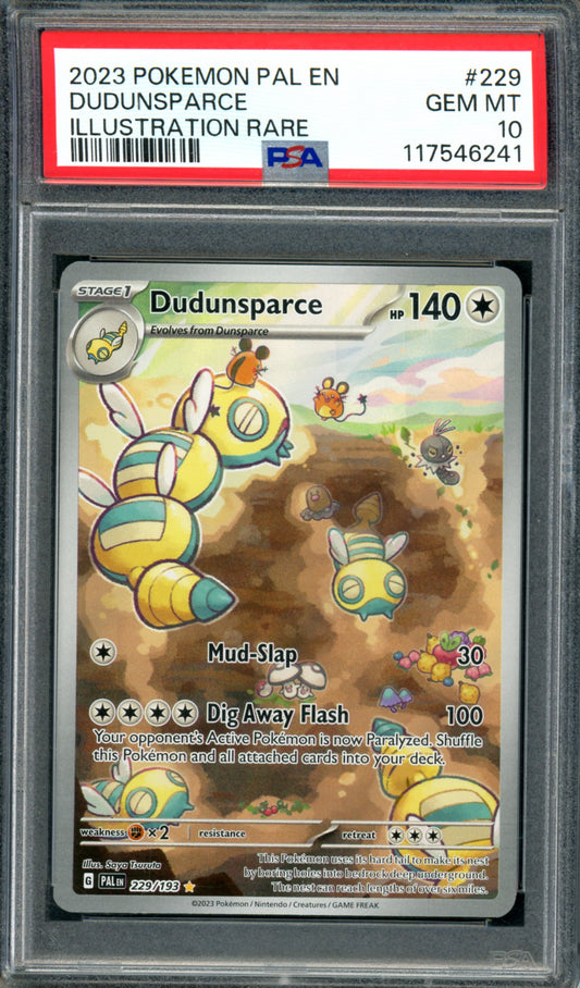 PSA 10 Dudunsparce (229/193) [Paldea Evolved]
