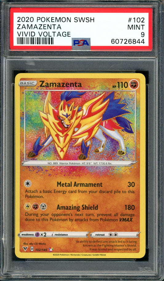 PSA 9 Zamazenta (102/185) [Vivid Voltage]