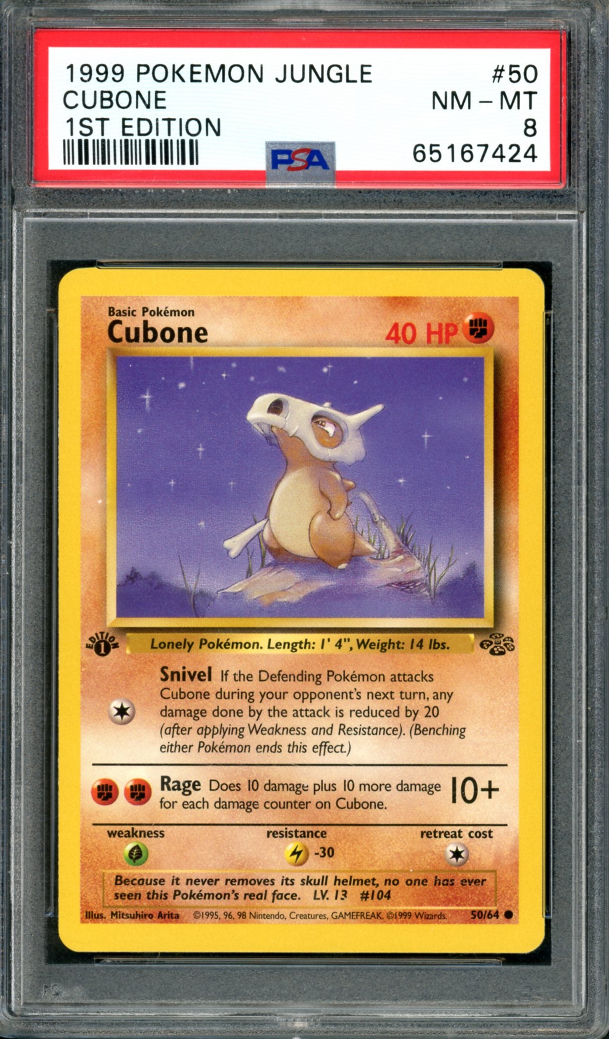 PSA 8 1st Edition Cubone (50/64) [Jungle]