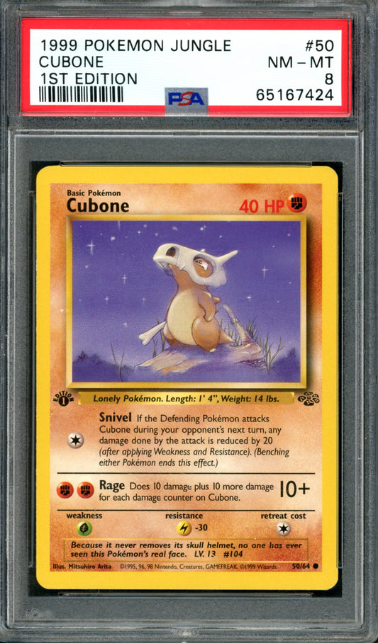 PSA 8 1st Edition Cubone (50/64) [Jungle]