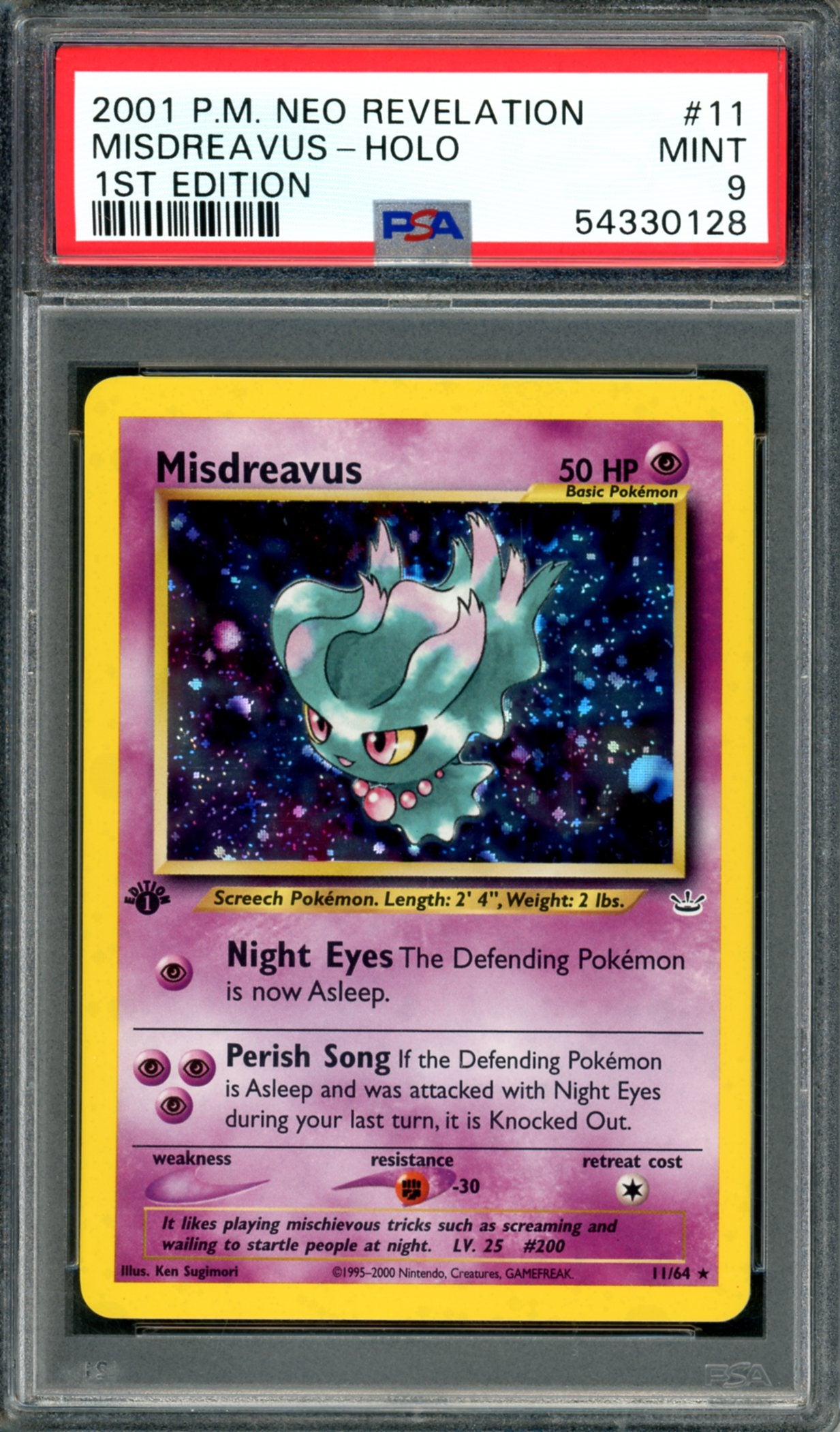 PSA 9 1st Edition Misdreavus (11/64) [Neo Revelation]