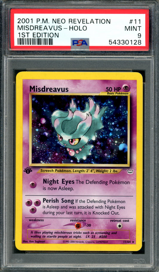 PSA 9 1st Edition Misdreavus (11/64) [Neo Revelation]