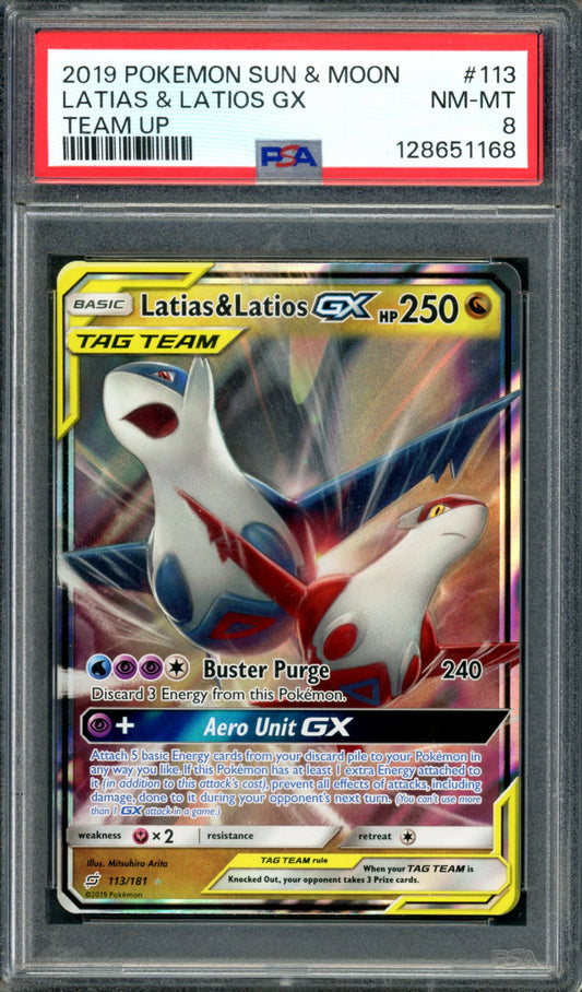 PSA 8 Latias & Latios GX (113/181) [Team Up]