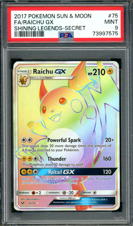 PSA 9 Raichu GX (75/72) [Shining Legends]