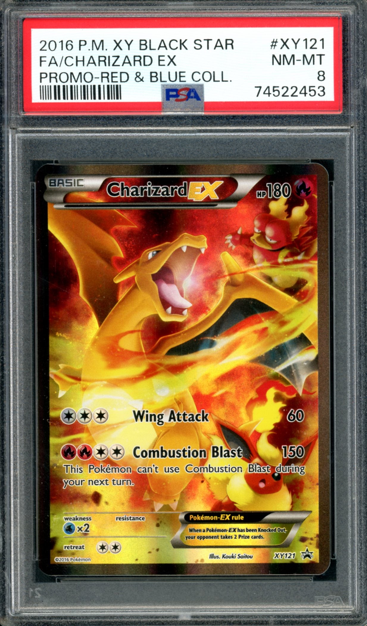 PSA 8 Charizard EX (XY121) [Black Star Promo]