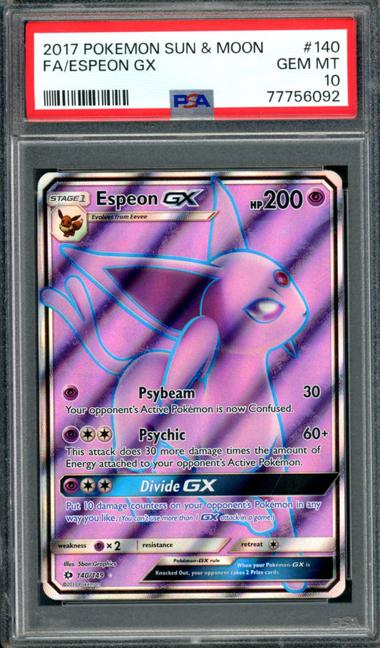 PSA 10 Espeon GX (140/149) [Sun & Moon]