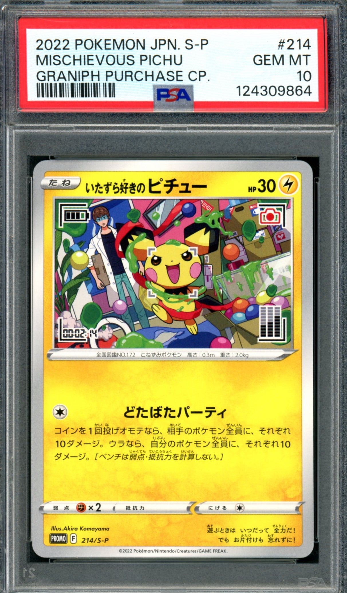 PSA 10 Mischievous Pichu (214/S-P) [Japanese Promo]