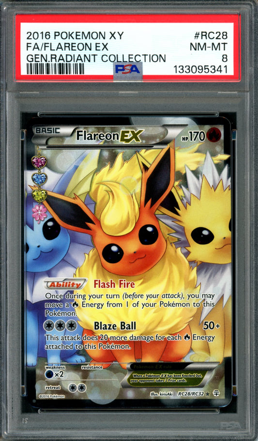 PSA 8 Flareon EX (RC28/RC32) [Generations Radiant Collection]