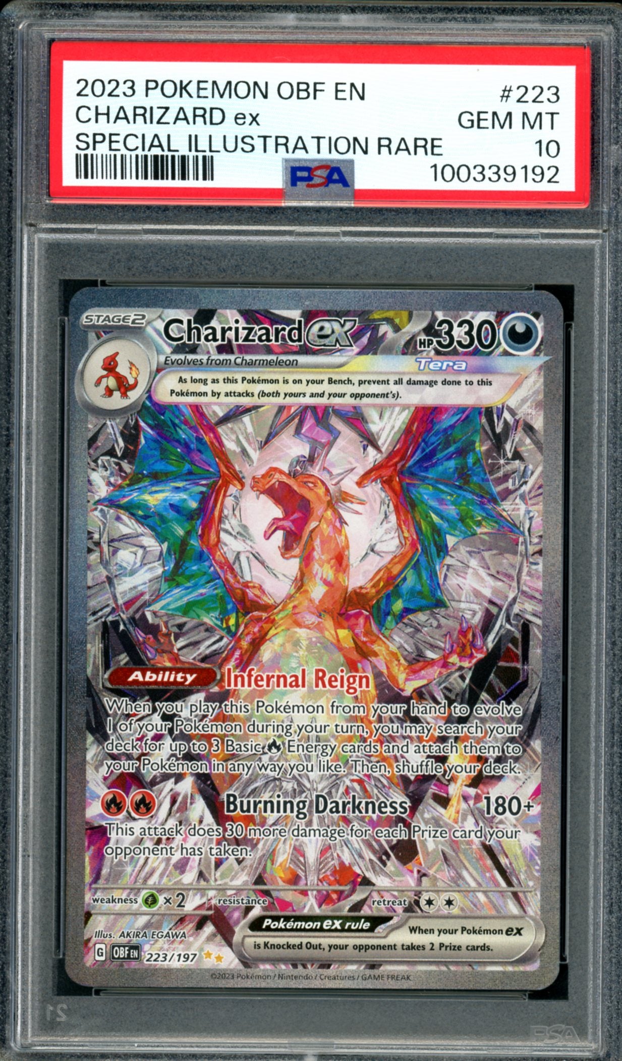 PSA 10 Charizard EX (223/197) [Obsidian Flames]