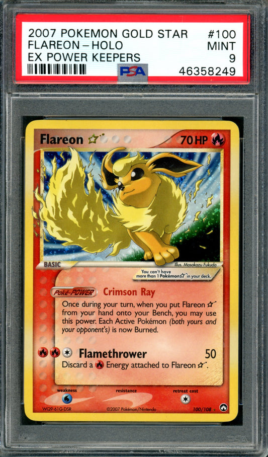 PSA 9 Gold Star Flareon (100/108) [Power Keepers]