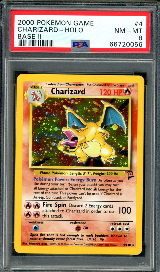 PSA 8 Charizard (4/130) [Base Set 2]