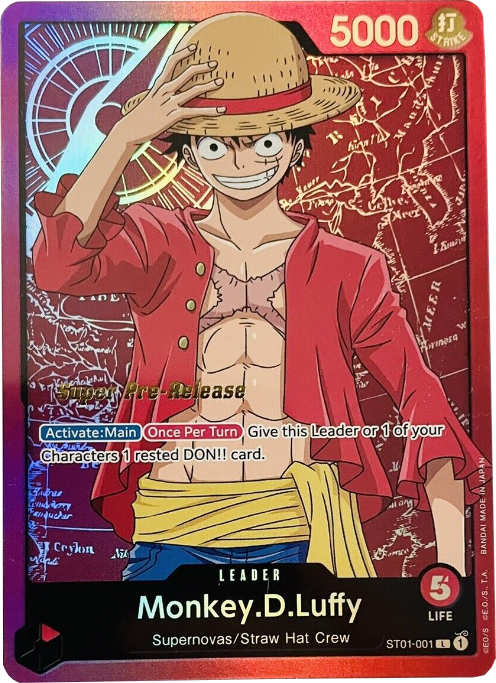 Monkey.D.Luffy (ST01-001) [Super Pre-Release Starter Deck 1: Straw Hat Crew]